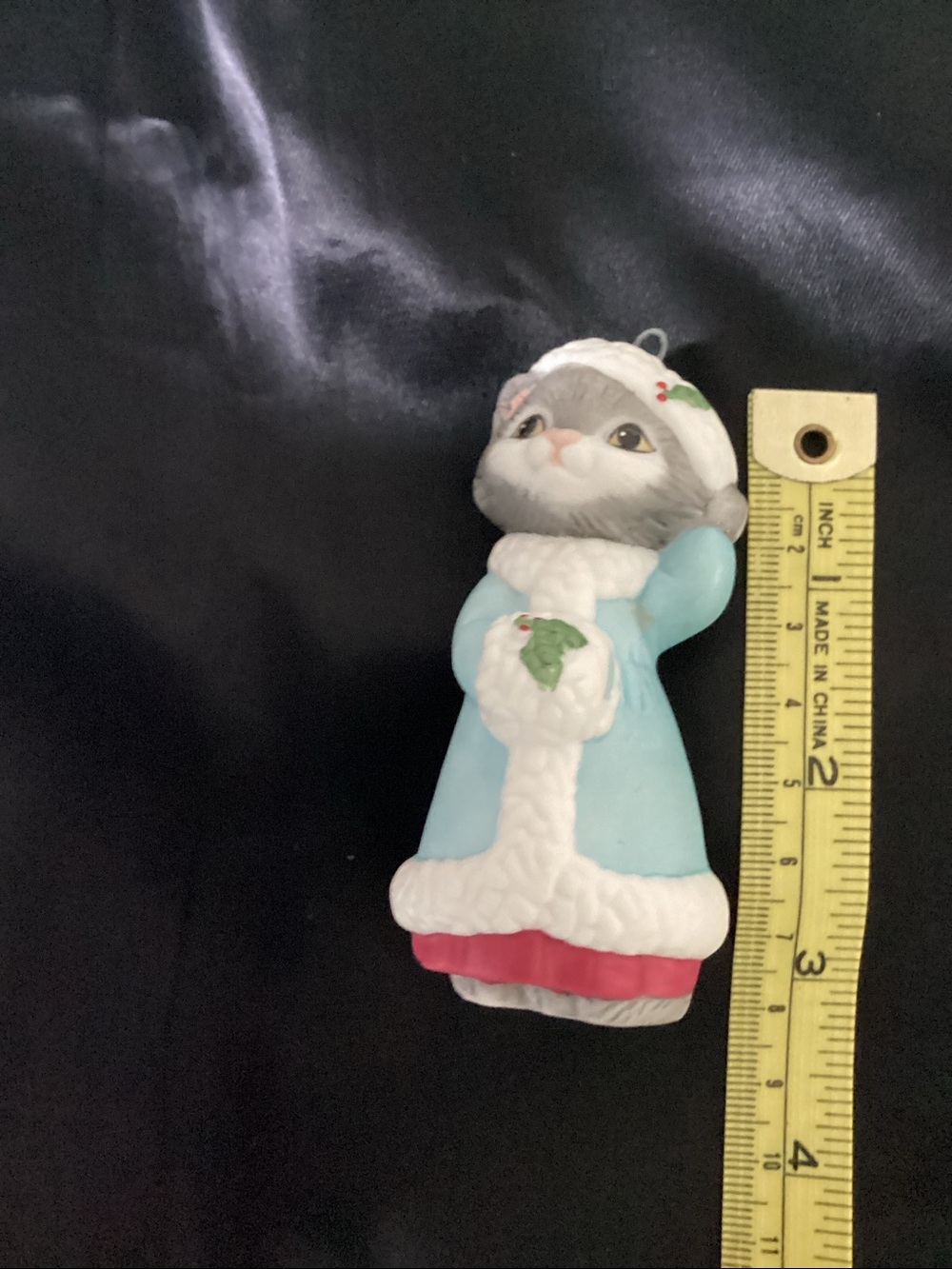 Hallmark Keepsake Ornament 1990 Christmas Kitty Blue Vintage With Box - Picture 4 of 8